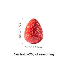 (Red Salt Tank) Ceramic Salt Container And Oil Pot With Strawberry Appearance For Design Kitchen