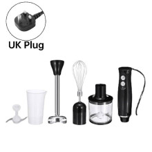 (UK)Conjunto de liquidificador manual elétrico 4 em 1 processador de alimentos misturador batedor tigela picadora
