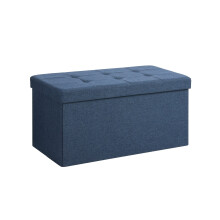 Storage Ottoman - Fabric - Navy Blue - Foldable with 80L Capacity