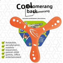 (Orange)Boomerang a tre foglie con materiale in gomma morbida adatto per bambini gioco all'aperto