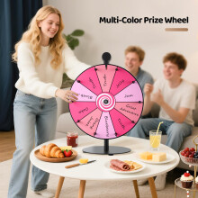 12" Spinning Prize Wheel, Tabletop Spin the Wheel Game with Stand, 10 Slot Wheel of Fortune Spinner for Carnival, Party, Trade Show, Raffle & Events