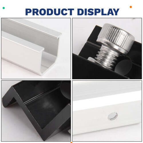 12pcs Solar Panel Bracket Aluminum PV Rail Fastening Module Trapezoidal Roof Mount Solar Rail End 2