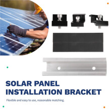 12pcs Solar Panel Bracket Aluminum PV Rail Fastening Module Trapezoidal Roof Mount Solar Rail End