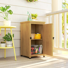 Outsunny Wooden Garden Shed, Garden Tool Storage Shed with Shelf Brown