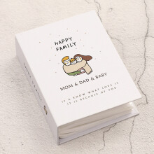 (Time,8.9cm)Photo Album With 200 Slots And Cartoon Print Cardboard Cover For Gift Occasions