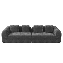 Modular Sectional Large Chenille Sofa Grey