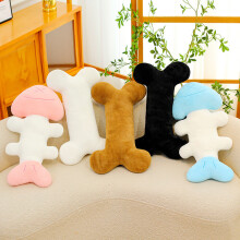 (Black, 45cm) Shape Bone Cartoon Plush Pillow For Bedroom Sofa Decor Enhancement Comfort And