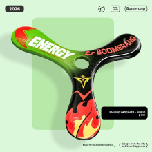 (Green Red)Boomerang de tres hojas con material de goma suave adecuado para que los niños jueguen al aire libre