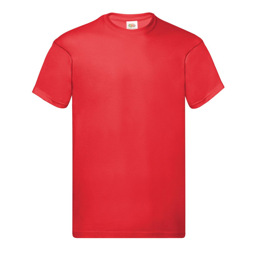 Fruit Of The Loom (L, Red) Mens Original T-Shirt