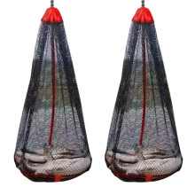 Borsa da Pesca Pieghevole, Rete da Pesca Ispessita, Piccola Maglia Alla Bocca, Fondo Piatto, Contenitore Protettivo Lungo 1,5 Metri