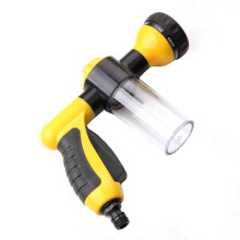 (Yellow)Multi Mode Foam Water Gun With Soap Dispenser For Car Washing Yard Watering