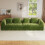 Modular Sectional Large Chenille Sofa Green 1