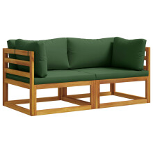 vidaXL 2 stk. Ecksofa mit Kissen Massivholz Akazie Natur