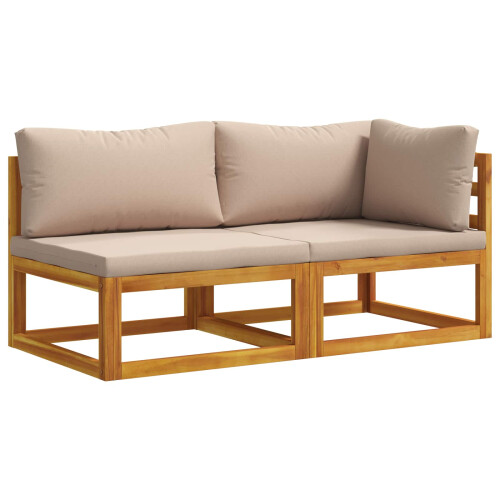 VidaXL vidaXL Ecksofa mit Kissen 100 % Polyester Solid-Acacia Natur