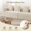 Modular Sectional Large Chenille Sofa Beige 5