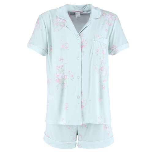 CTM Women's Floral Notched Collar Short Pyjama Set 1