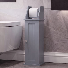 Toilet Roll Holder & Cupboard Bathroom Grey FSC 100%