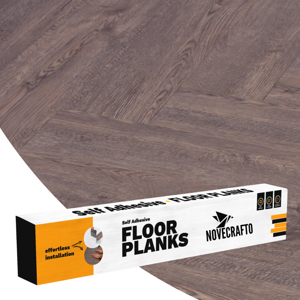 (Darker Bown Oak, 20) Self Adhesive Floor Planks (91.4X15.2cm) - Peel And Stick Vinyl Flooring 5061064152567