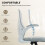 Homcom HOMCOM Mesh Office Chair, Computer Chair with Foldable Backrest, Grey 5