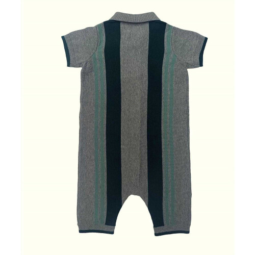 Pretty Green Baby Striped Short-Sleeved Romper 1