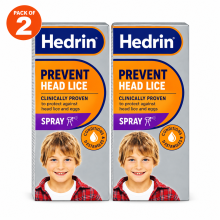 2x Hedrin Prevent Head Lice Spray Nit Protection Treatment 100ml Best Before 10/26