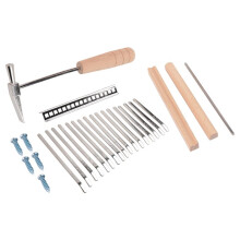 17Keys Kalimba DIY Kit Thum Piano Replacement Parts with Keys Bridge Tuning Hammer Kit Kalimba Accessories