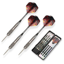 Pack 3 Steel Professional Metal Darts Tip Set Tungsten 26 Grams With Aluminum Shafts And 3 Style Flight Case 1