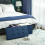 Storage Ottoman - Fabric - Navy Blue - Foldable with 80L Capacity 4