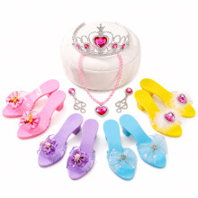 The Magic Toy Shop Girls Princess Shoes Dress Up Accessories Kids Jelly Heels Play Set Pretend Toy