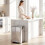 Homcom HOMCOM 2 x 20L Double Kitchen Bin, Pedal Bin Soft-Close Lid, Silver Tone 1