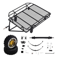 Telaio per Rimorchio In Metallo con Telecomando RC per 1/10 -4 TRX4 per Axial SCX10 SCX10 II SCX10 III Nero