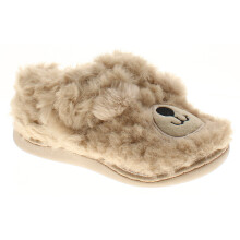 (Beige, 1 (Adults')) Chatterbox Girls Full Slippers Soft Teddy beige UK Size