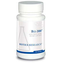 BIOTICS Research B12 2000 with Folate 60 Lozenges