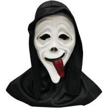 Halloween "Scary Tongue-Out Screaming" Mask, Black and White Halloween Ghost Face Mask, 45*25CM