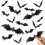 140 Halloween decorative realistic bats, black, in 5 different sizes 1