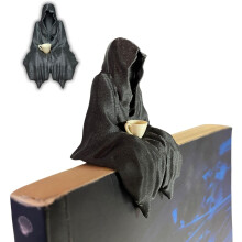 Halloween Black Mystery Lord Figurine, Desktop Ornament, Black