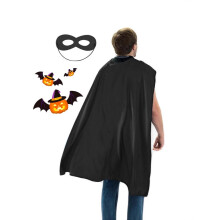 Black adult cape, superhero party cape, Halloween costume, black, 130CM