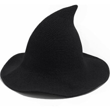 Halloween witch hat, ladies' witch hat, Halloween wool hat, black