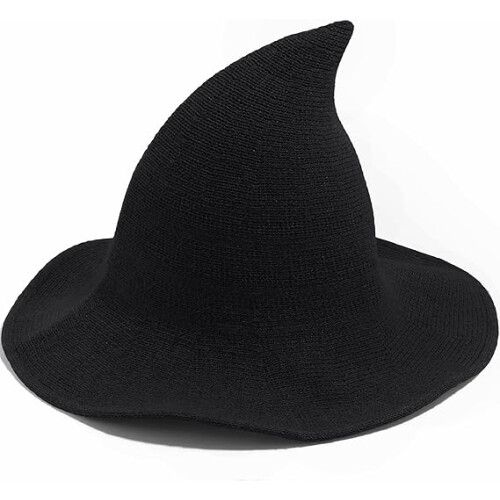 Halloween witch hat, ladies' witch hat, Halloween wool hat, black