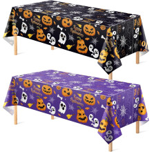 2 décorations d'Halloween, nappe d'Halloween en plastique, décorations et cadeaux pour une fête d'Halloween