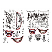 10 Halloween temporary tattoos (2 designs, 5 sheets each), carnival party temporary tattoos, multi-functional stickers