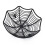 A black spider web-shaped plastic fruit and candy basket for Halloween, a table party decoration. 1