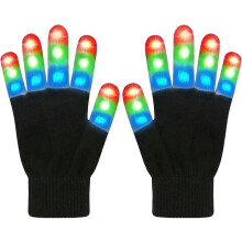 Halloween LED gloves with flash and colored lights, suitable as a Halloween, Christmas, or birthday gift for adults. Adult light-up warm gloves.