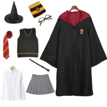 Harry-Potter-Kostüm für Kinder, 125 cm groß, für Bühnenauftritte, Hogwarts-Schulkostüm für Halloween, 9-teilig.
