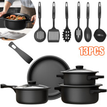 13PCS Non Stick Saucepan Cookware Set Cooking Pot Frying Pan Set With Lids