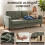 Homcom HOMCOM 3 Seater Sofa with Button Tufting Wood Legs, Green 4