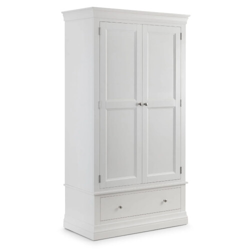 Clermont 2 Door 1 Drawer Wardrobe - Surf White 1