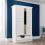 Clermont 2 Door 1 Drawer Wardrobe - Surf White 1
