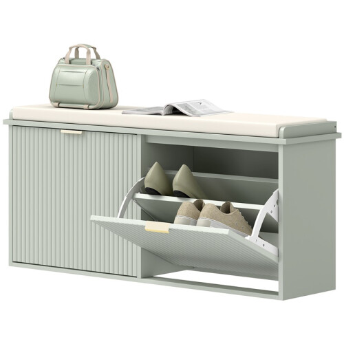 Elegant Ten Shoe Bench, with Top Seat - Green 1