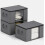 (Grey) 3 Pack 90L Large Clothes Storage Bags_British Design 2